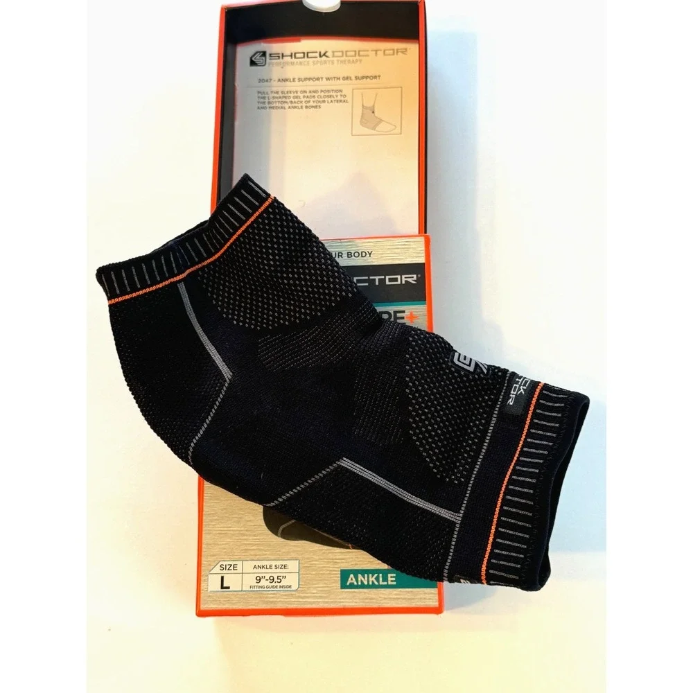 NEW Shock Doctor Ultra Compression Knit Ankle Support w/ Gel Support Size Large